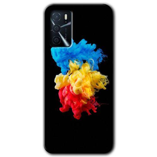 Oppo A16 Kılıf HD Desen Baskılı Arka Kapak - Black 1 + Kırılmaz Cam