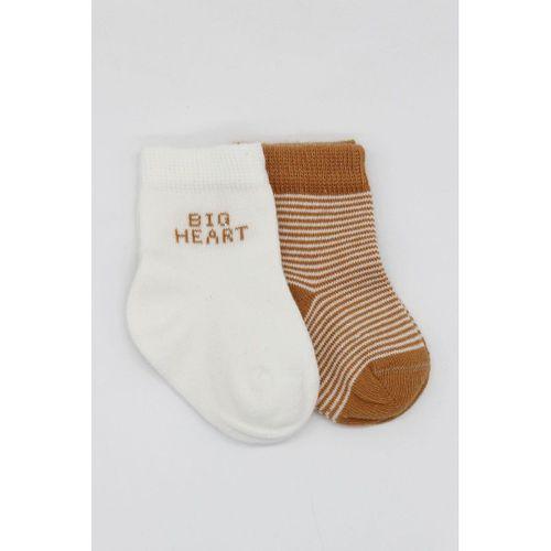 Bistyle Big Heart Penye Soket Çorap 2'Li BS10117 Hardal