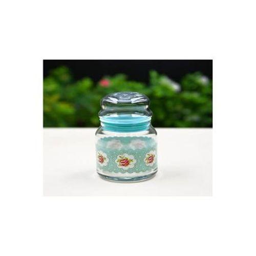 Çiçekli Yeşil 2 Adet Kavanoz,Cay,Kahve,Baharat Saklama Kabı