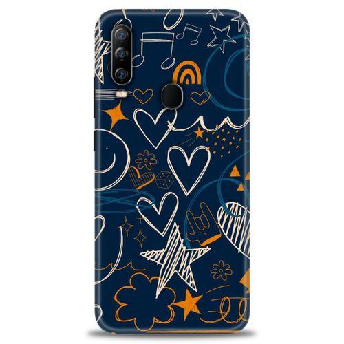 General Mobile GM 20 Pro Kılıf HD Baskılı Kılıf - Notalar ve Kalpler + Tam Ekran Koruyucu
