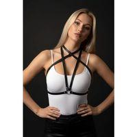 Siyah Kadın Kemer İnce Deri Şeritli Halka Detaylı Vücut Aksesuarı - Brf15