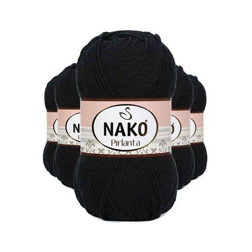 5 Adet Pırlanta Amigurumi El Örgü İpi Yünü Siyah 217