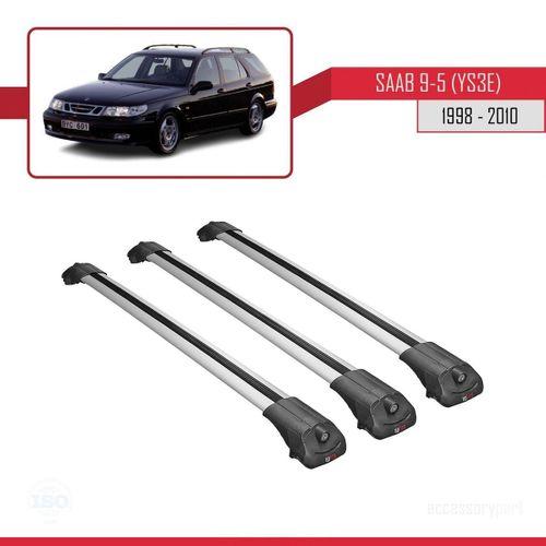 Saab 9-5 (YS3E) 1998-2010 Arası ile uyumlu ACE-1 Ara Atkı Tavan Barı GRİ 3 ADET BAR