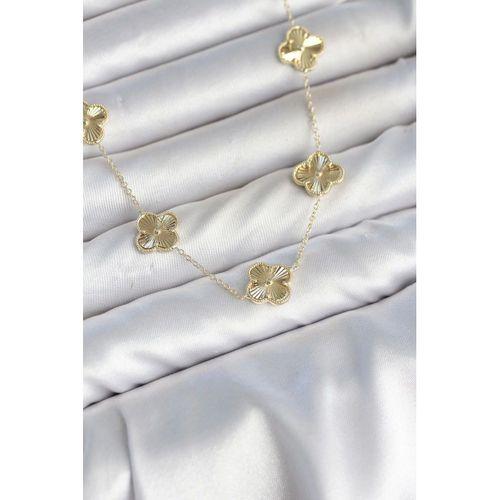 Gold Renk Yonca Model VIP Seri Kadın Kolye