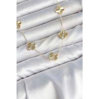 Gold Renk Yonca Model VIP Seri Kadın Kolye