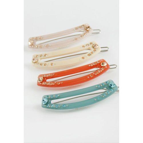 Oval Taşlı Klipsli Toka
