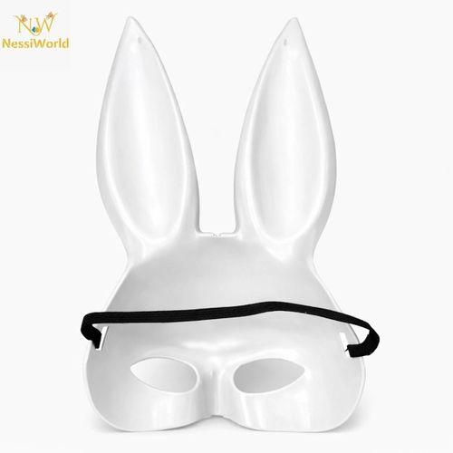 Uzun Kulaklı Beyaz Lüks Tavşan Maskesi