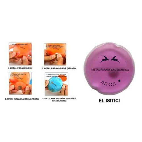 Pembe Ceylan Cep Sobası,El Isıtıcı,Sıcak Su Torbası Pvc  9Cm