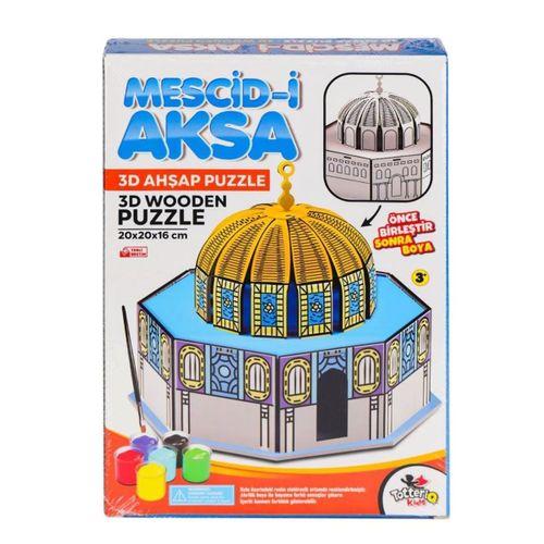Kültürel keşif için mescit temalı 3D boyama ve yapboz seti