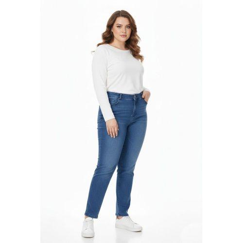 Kadın Bilek Jeans Pantolon Kemer Lastikli Düğmeli BGL-ST05057