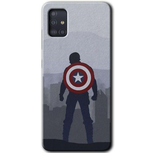 Potkal Hediye Fabrikası Samsung Galaxy A51 HD Baskılı Kılıf + 9D Tam Ekran Koruyucu - Captain Avenger
