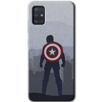 Potkal Hediye Fabrikası Samsung Galaxy A51 HD Baskılı Kılıf + 9D Tam Ekran Koruyucu - Captain Avenger