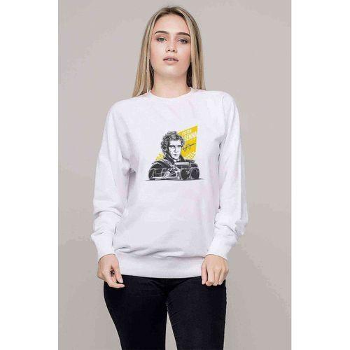 Formula F1 Ayrton Senna f1 Car Baskılı Beyaz Kadın Sweatshirt