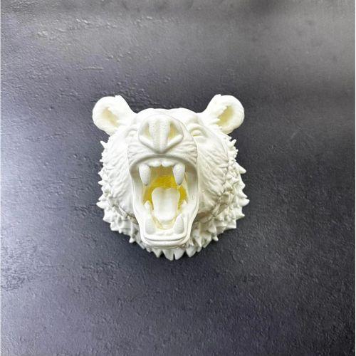 Dekoratif Beyaz Ayı Duvar Heykeli Asılabilir Hediyelik 25x19 Cm