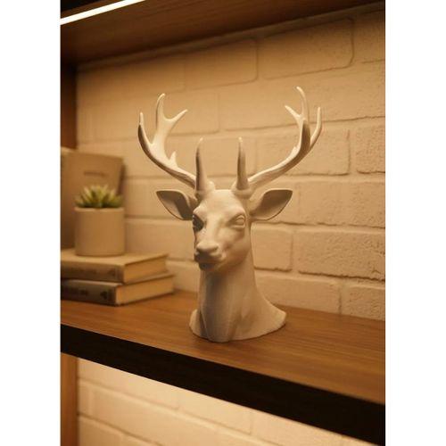 Beyaz Geyik Biblo 23 Cm Dekoratif Modern Tasarım