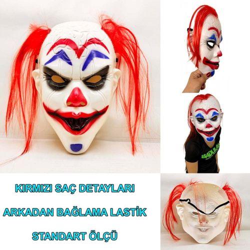 Kızıl Saçlı Joker Palyaço Maskesi (3748)