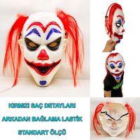 Kızıl Saçlı Joker Palyaço Maskesi (3748)