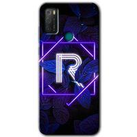 TCL 20E Kılıf HD Desen Baskılı Arka Kapak - Dark Neon Yaprak R Harfi