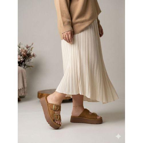 Yazlık Kadın Taba Platform Taban Tokalı Terlik