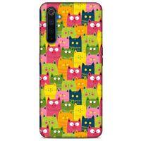 Lopard Oppo Realme 6 Uyumlu Kılıf Kediler (35) Fit Design Kılıf Sarı Yeşil