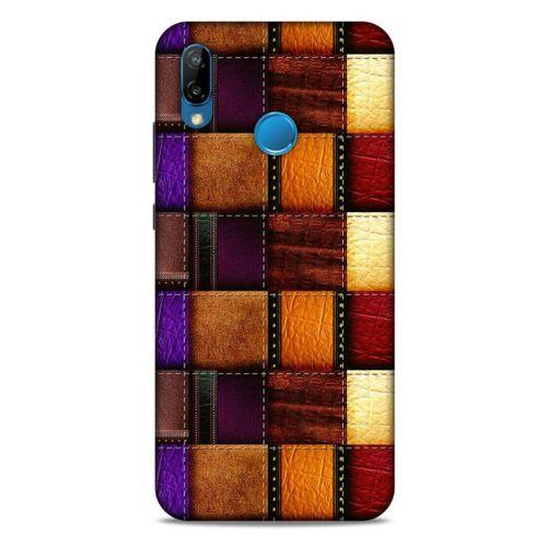 Huawei P20 Lite Kılıf Patchwork (44) Tough Armor Kılıf Mor Kahve