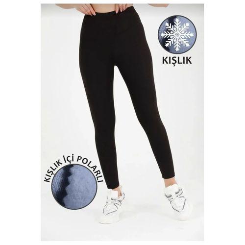 Kadın Kışlık Tayt Yüksek Bel Içi Polarlı Yumuşacık Dalgıç Kumaş