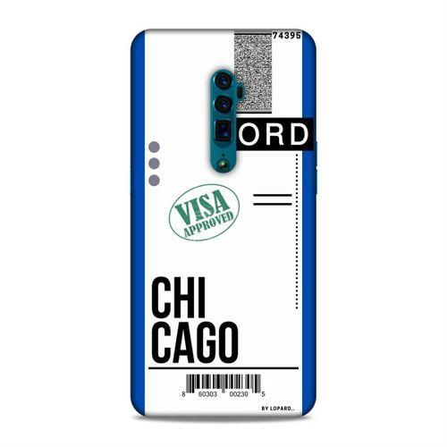 Oppo Reno 10x Zoom Kılıf Uçak Bileti Chicago Arka Kapak Koruma Desenli Full Koruyucu