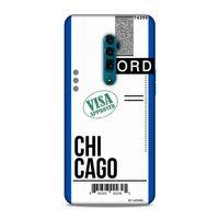 Oppo Reno 10x Zoom Kılıf Uçak Bileti Chicago Arka Kapak Koruma Desenli Full Koruyucu