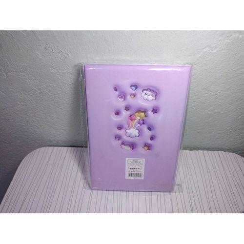 LİNEA PUFFY KABARTMA YÜZEY ( 14*20 CM) 80 YAPRAK RENKLİ ÇİZGİLİ HATIRA DEFTERİ ( Violet Unicorn )