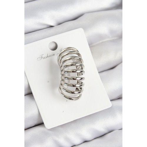 Pirinç Yay Model Gümüş Renk Sağ Kıkırdak Küpe