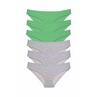 6 adet Süper Eko Set Likralı Kadın Slip Külot Yeşil Gri