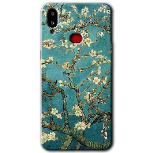 MRCİLETİSİM MRCİLETİSİM Samsung Galaxy A10s Kılıf HD Desen Baskılı Arka Kapak + Temperli Cam - Almond Blossom