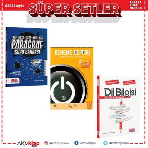 Deneme Deposu TYT Problem Konu Denemeleri ve AKM Paragraf ile Dil Bilgisi Soru Bankası Seti 3 Kitap