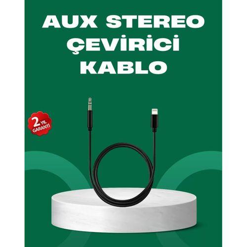 Lightning To 3.5mm Aux Ses Dönüştürücü Kablo 1 Metre Stereo Uyumlu