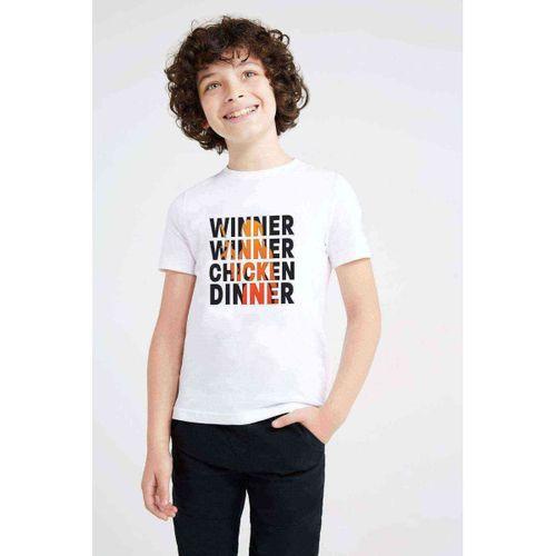 Pubg Winner Winner chıcken dınner Baskılı Unisex Çocuk Beyaz t-shirt