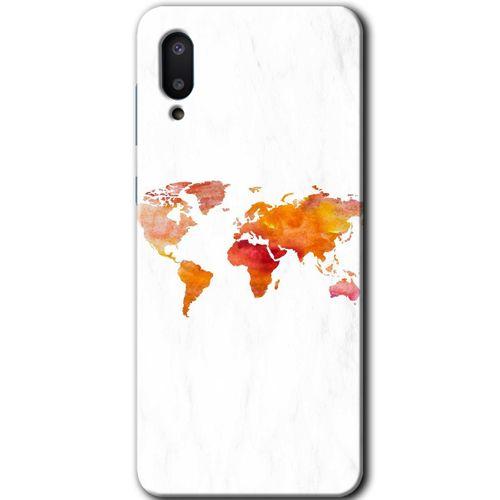 Samsung Galaxy A02 Kılıf Baskılı Kapak - Dünya Haritası +Tam Kaplayan Mat Seramik
