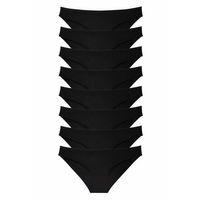 8 adet Süper Eko Set Likralı Kadın Slip Külot Siyah