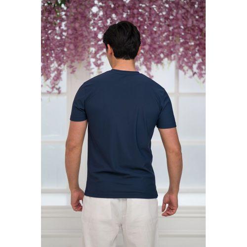 Slimfit Lyocell Kumaş Likralı Küçük Armürlü Bisiklet Yaka T-shirt