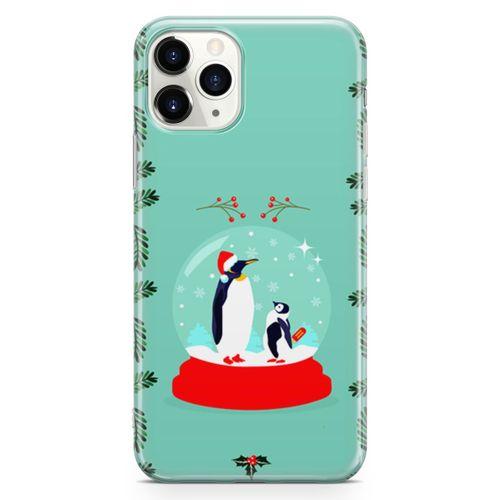 Apple iPhone 11 Pro Max Kılıf Kar Küresi Penguen Arka Kapak Koruma Desenli Full Koruyucu