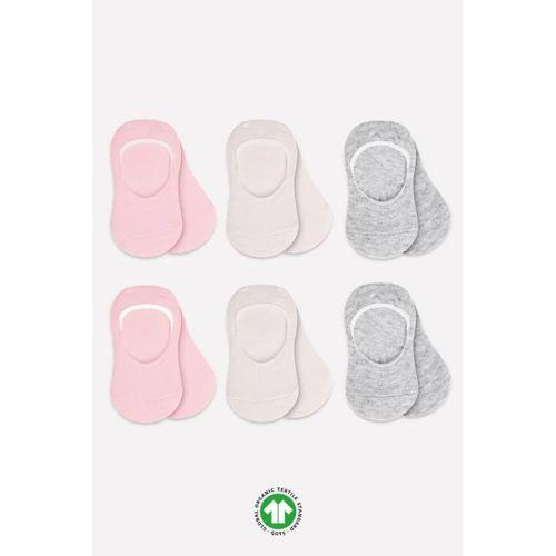 Eğitici Oyuncak Bistyle 6'Lı Silikonlu Babet Penye Çorap BS30101B Pembe Ekru Gri