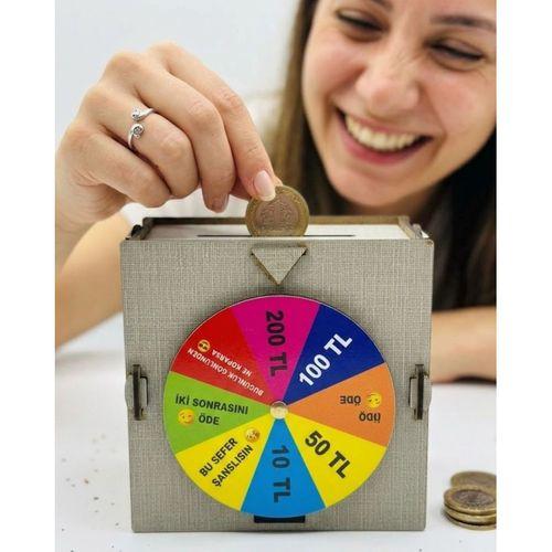 Şans Çarklı Kumbara Para Biriktirme Oyunu Eğlenceli Tasarım