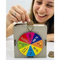 Şans Çarklı Kumbara Para Biriktirme Oyunu Eğlenceli Tasarım