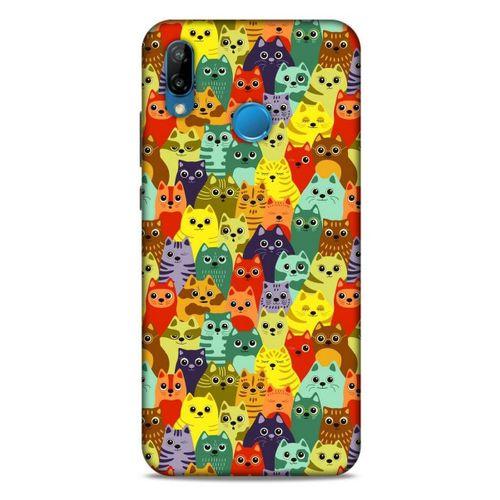 Lopard Huawei P20 Lite Uyumlu Kılıf Kediler (38) Neo Hybrid Kılıf Mor