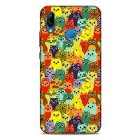 Lopard Huawei P20 Lite Uyumlu Kılıf Kediler (38) Neo Hybrid Kılıf Mor