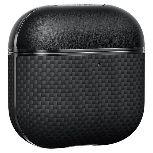 Apple Airpods Pro 2 Kılıf 1500D Aramid Fiber Pitaka Ultra-Slim Classic Serisi Black-Grey Twill Kapak