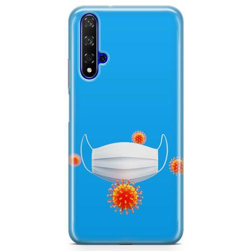 Huawei Nova 5t Kılıf Maske Ve Virusler Arka Kapak Koruma Desenli Full Koruyucu