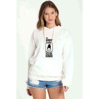 I'M HUNGRY Baskılı Beyaz Kadın Kapşonlu Sweatshirt