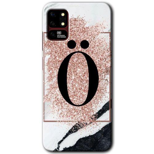 Reeder S19 Max Kılıf HD Desen Baskılı Arka Kapak - Pembe Mermer Desenli Ö Harfi