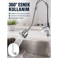 Krom Musluk Uzatma Atı 360° Dönebilen Su Tasarruflu Lavabo Fıskiyesi