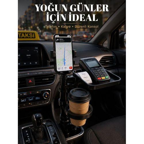 Telefon Tutuculu Araç Bardaklık Organizeri Pratik Saklama Çözümü
